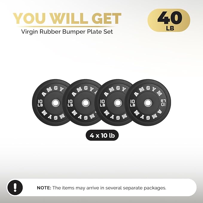 2 Inch Bumper Plates，10-500lbs，Barbell Rubber Olympic Weight Plates Set for Home Gym, Strength Training & Weight Lifting, Multiple Options Colors