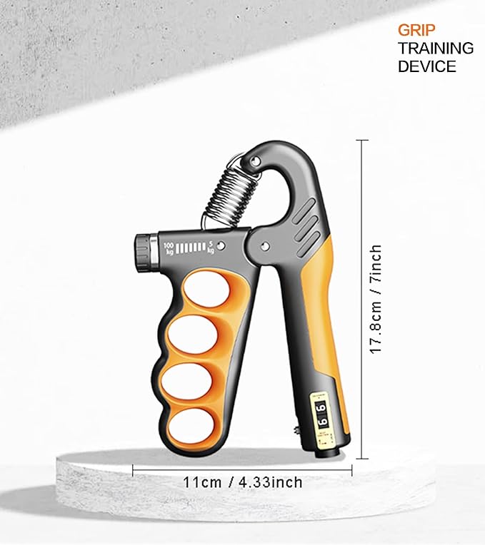 Grip Strength Trainer with Automatic Counter, Hand Grip Strengthener with Adjustable Resistance 11-220Lbs(5-100KG), Ergonomic Design Forearm Strengthener for Musicians Athletes and Injury Recovery