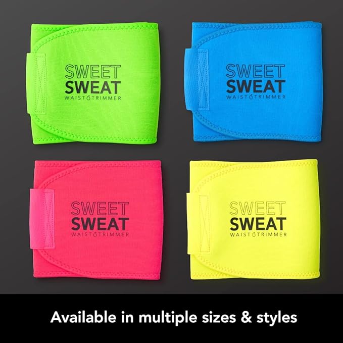 Sports Research Sweet Sweat Waist Trimmer (Core Series) - Premium Sweat Enhancing Fitness Band for Women & Men