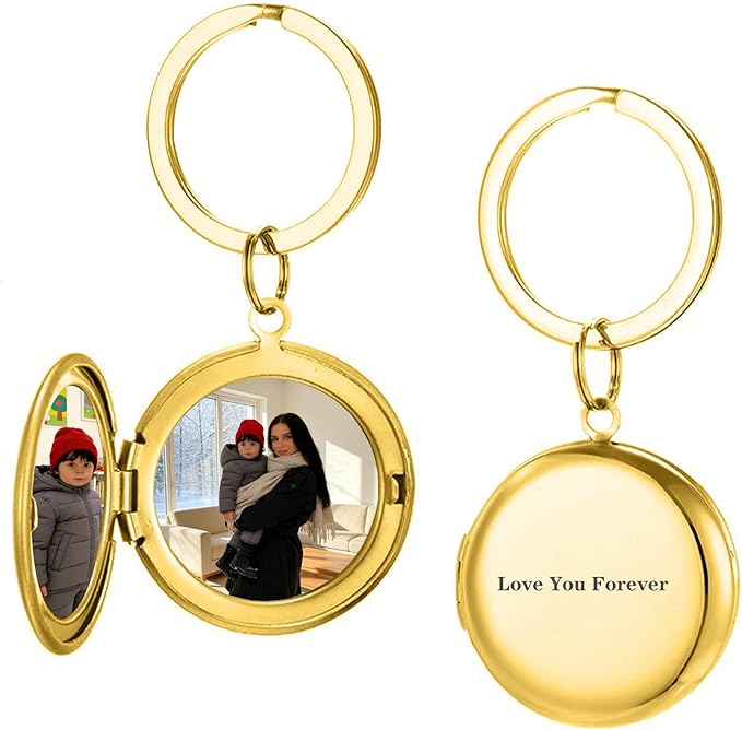 Hiyong Personalized Keychain Custom Photo Keyring Customized Gifts for Men Custom Keychain with Your Photo Logo or Text