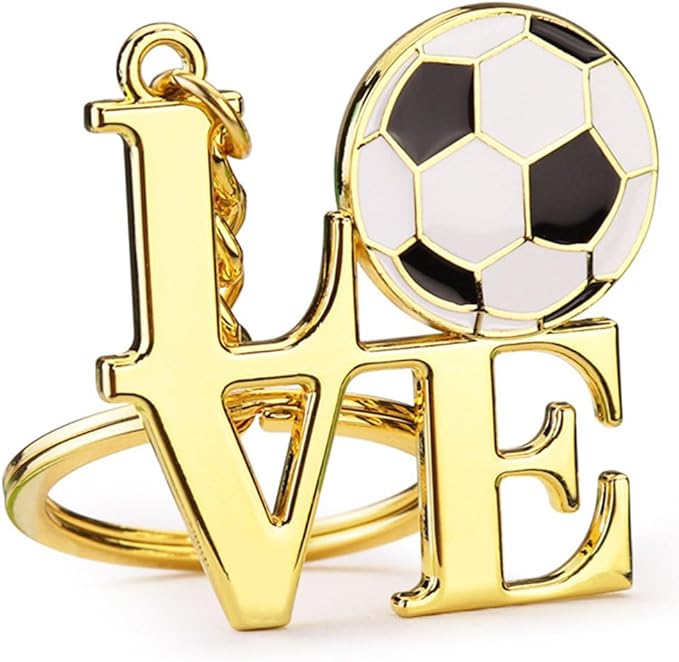 Soccer Keychain, I Love Football Key Chain, Soccer Keychains for Boys Soccer Lovers Fans, Soccer Coach Gifts