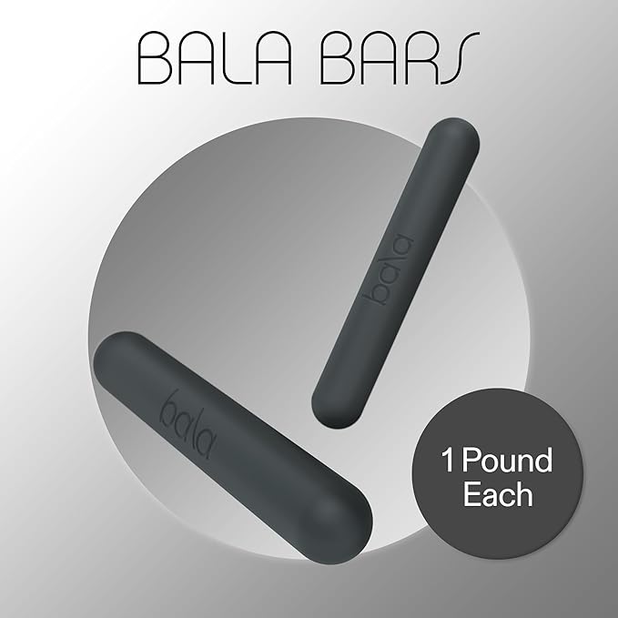 Bala Bars Dumbbell Set for Women & Men - Set of 2 Bars Designed for Walking, Strength Training, HIIT, Boxing & Aerobics - Hand Weights for Working Out at Home
