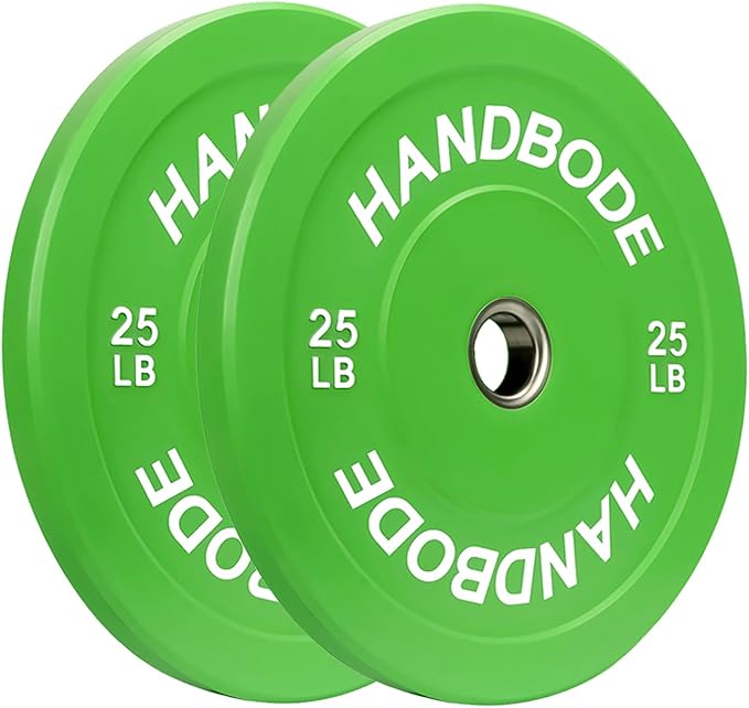 2-Inch Weight Plates High Bounce, Olympic Bumper Plate Set 45/100/160/190/260/300lb, Colored Weight Plates Set for Home Gym, Barbell Weights Rubber Strength Training Plate for Weight Lifting