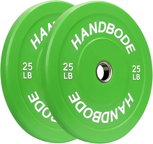 2-Inch Weight Plates High Bounce, Olympic Bumper Plate Set 45/100/160/190/260/300lb, Colored Weight Plates Set for Home Gym, Barbell Weights Rubber Strength Training Plate for Weight Lifting
