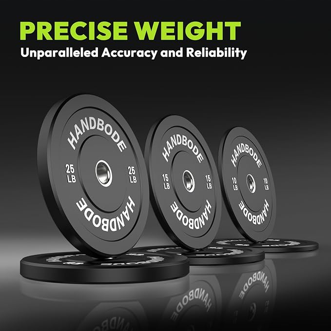 2-Inch Weight Plates High Bounce, Olympic Bumper Plate Set 45/100/160/190/260/300lb, Colored Weight Plates Set for Home Gym, Barbell Weights Rubber Strength Training Plate for Weight Lifting