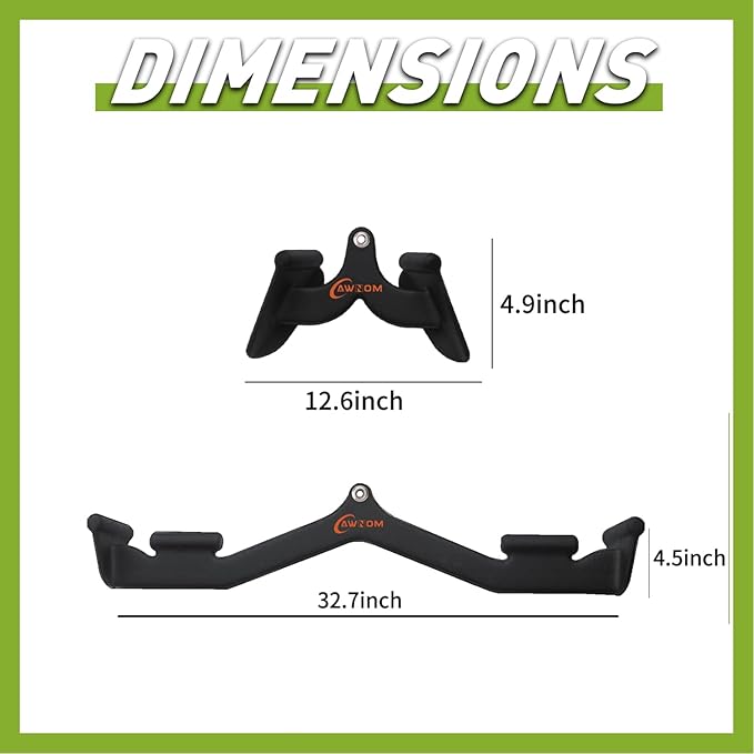 LAT Pulldown Attachments for Cable Machines, Cable Machine Attachments for Home Gym T Bar V Bar LAT Pulldown Machines Attachments, Back Tricep Bar Strength Training Handle Grip