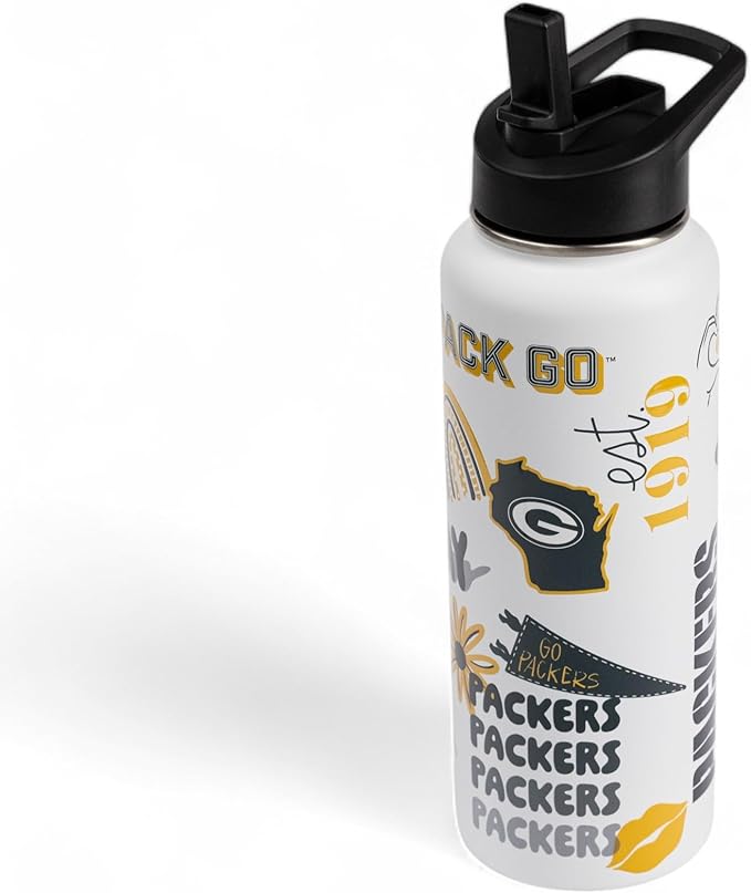 The Memory Company Officially Licensed NFL 34oz Water Bottle - Premium Stainless Steel Double-Wall Insulated, Leakproof Design