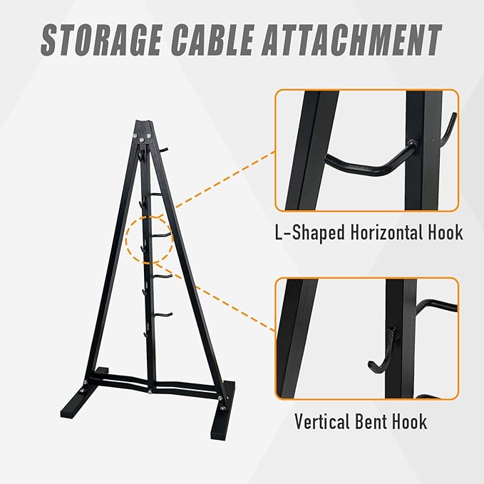 Wall Mounted Lat Pull Down Bar Organizer with Hooks, Home Gym Storage Rack for Lat Pulldown Attachments, Cable Attachments Rack for Gym Accessories