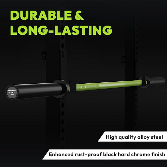 Olympic Barbell, 45lb/35lb 2-inch Weight Bar for Bench Press, 7ft/6.5ft Olympic Bar, 1000 lb/1500 lb High-Capacity, Hard Chrome, Knurled Grip, Strength Training Deadlift Weightlifting Squat