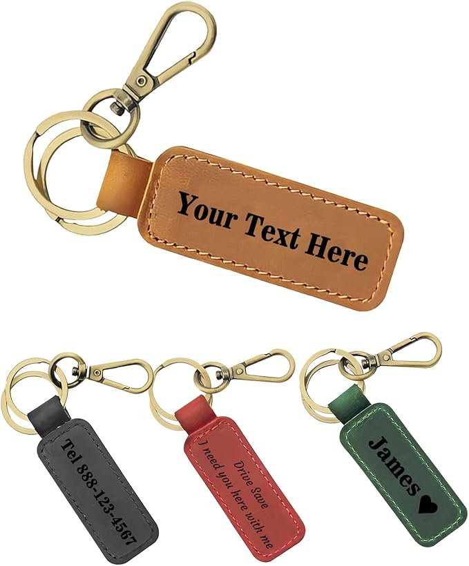Customized Double Sided Keychain - Personalized Engraved Text/Number/Name Keychain, Custom Key chain Gift for Boyfriend