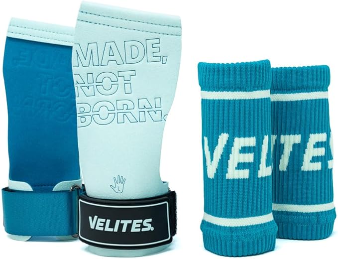Velites I Quad Pro Handgrips I Professional Cross Training Gloves or Gymnastics I All Surface I Use with Magnesium I Includes Free Bands