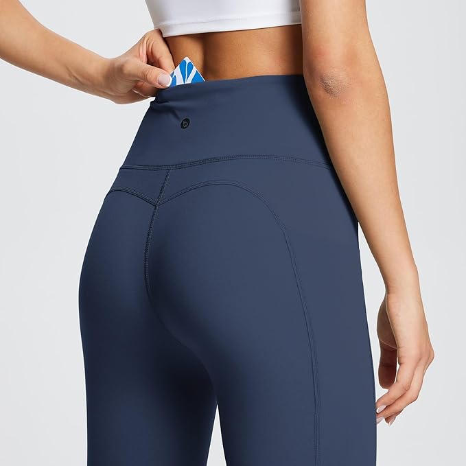BALEAF Women's Leggings with Pockets Black Tummy Control Workout High Waisted Athletic 7/8 Ultra Soft Gym Yoga Ankle Pants