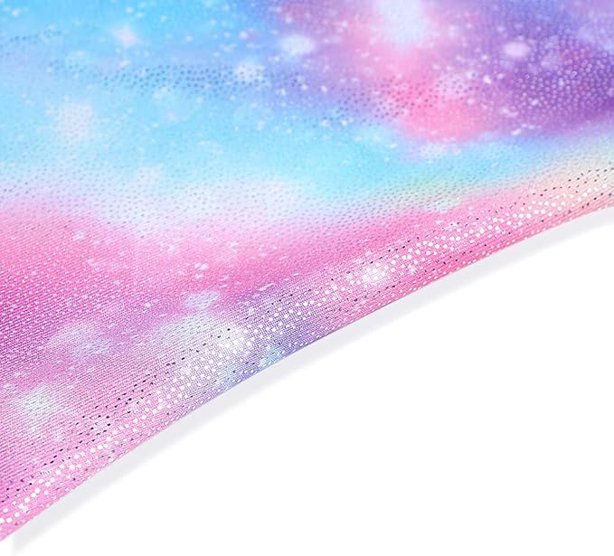 Leotards for Girls Gymnastics Toddler Dance Biketards Mermaid Unicorn Athletic Dance Wear Shiny Rainbow Blue Hotpink