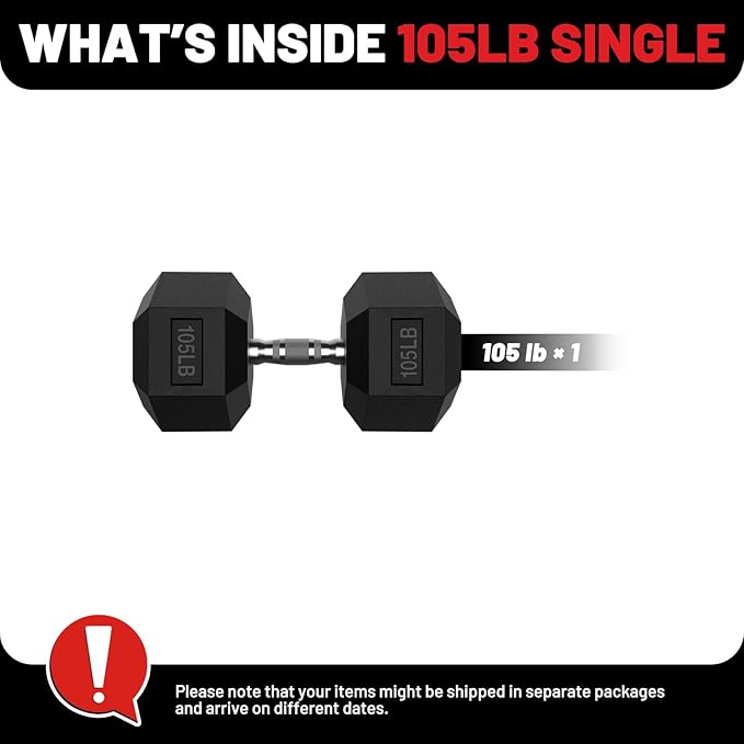 PAPABABE Hex Dumbbell Set with Rubber Grip 2.5-125lb, Odorless Rubber Coated Weight Fixed Dumbbells Set of 2, Weights for Women at Home, Hand Weights for Home Gym & Strength Training,Pesas Para Ejercicios