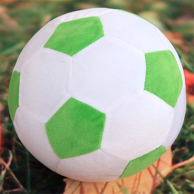 Plush Soccer Balls - Fluffy Stuffed Toy Soccer Ball Plush Pillow Soft Durable Stuff Soccerball Gift for Kids Boy Baby (Green - White,17.7inch/45cm)