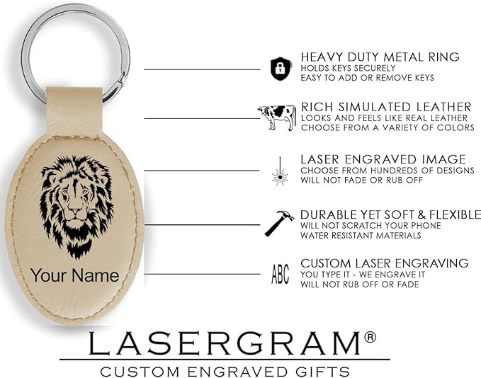 LaserGram Oval Keychain, Soccer Ball, Personalized Engraving Included