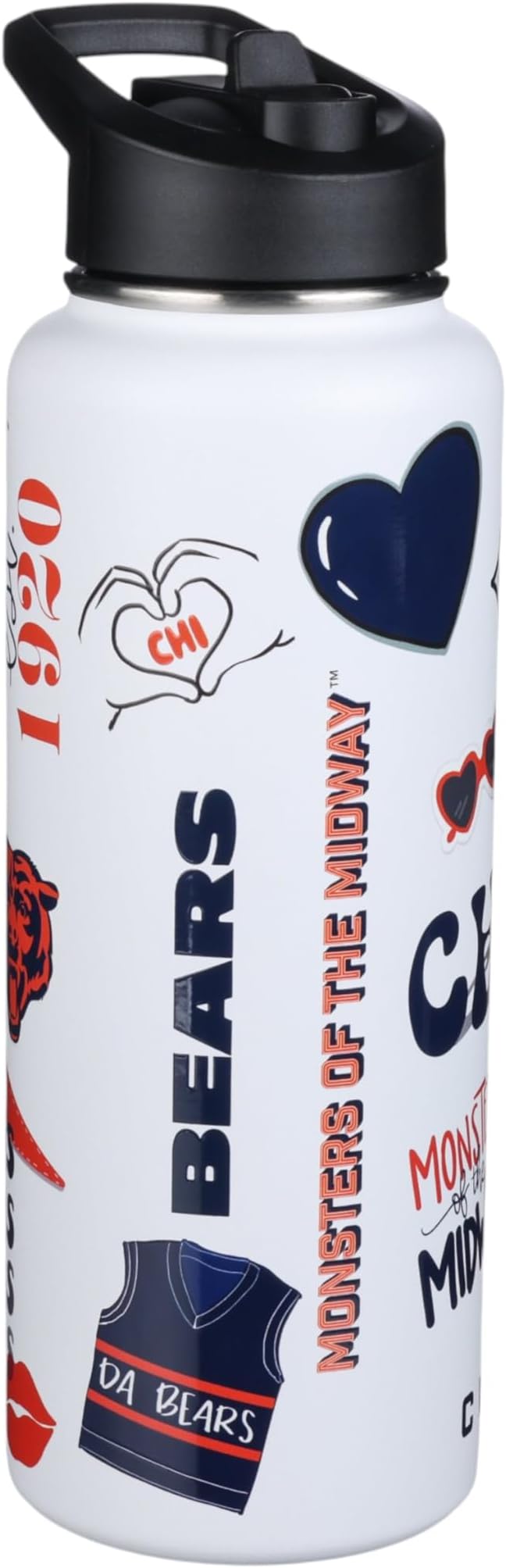 The Memory Company Officially Licensed NFL 34oz Water Bottle - Premium Stainless Steel Double-Wall Insulated, Leakproof Design