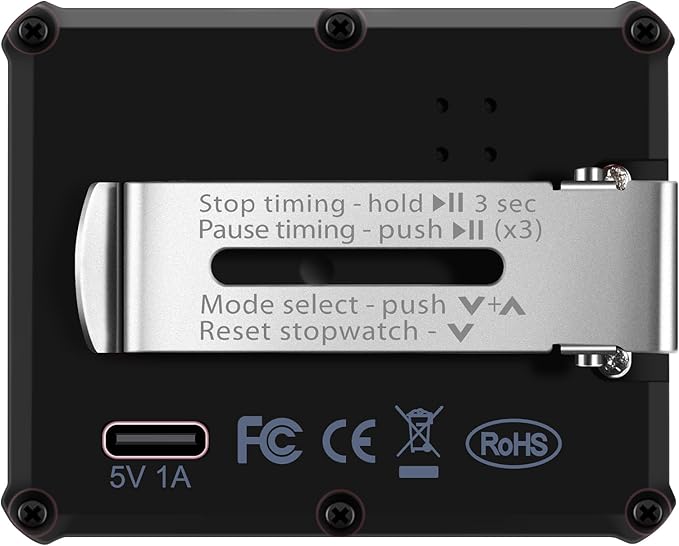 8200 Interval Timer and Stopwatch, Backlight, USB-C Charged, Clock