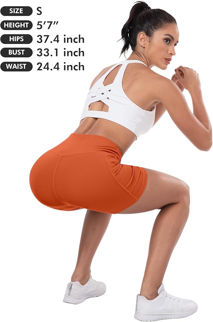 ATHVOTAR Biker Shorts Women with Pockets - 3"/5"/8" High Waisted Workout Spandex Tummy Control Gym Running Yoga Shorts