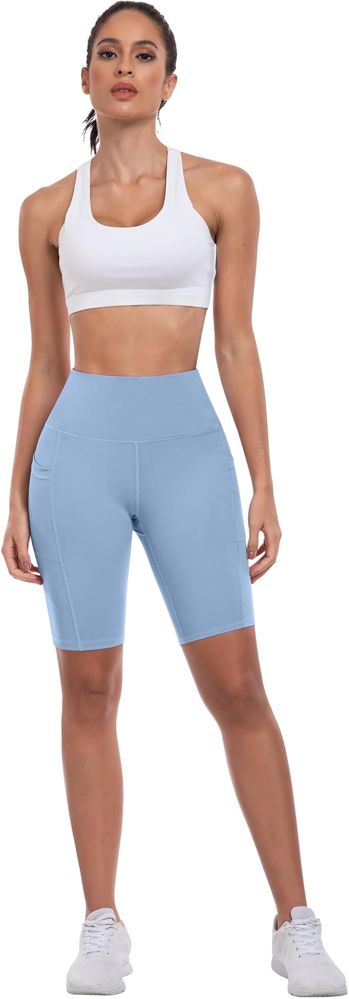 ATHVOTAR Biker Shorts Women with Pockets - 3"/5"/8" High Waisted Workout Spandex Tummy Control Gym Running Yoga Shorts