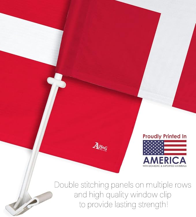 World Cup 2022 Danish Car Flag Bandera Para Carros De Denmark Auto Decorations Small Banner For Window Clip Pole Accessories FIFA Sport Fans Outdoor Flags Trophy Game Football Soccer Gifts Made In USA