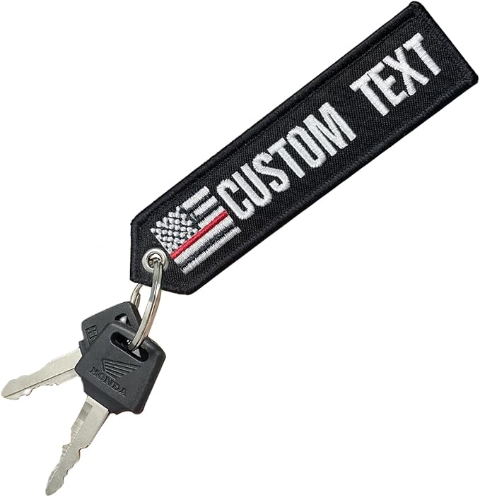 Graceful life keychains,Customize Keychain,Embroidery keyring for Motorcycle,Car, ATV (Arrow-American flag)