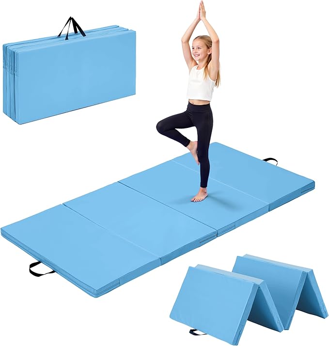 Outdoor Basic 6'x3'x2" Gymnastics Tumbling Mats Folding Panel Thick Gym Exercise Mat for Home