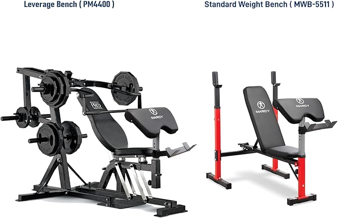 Marcy Standard & Olympic Adjustable Weight Benches and Accessories - Build You Own Home Gym with Optional Attachments Available: Lat Tower, Leg Developer, and Arm Curl for Full Body Exercise and Strength Training