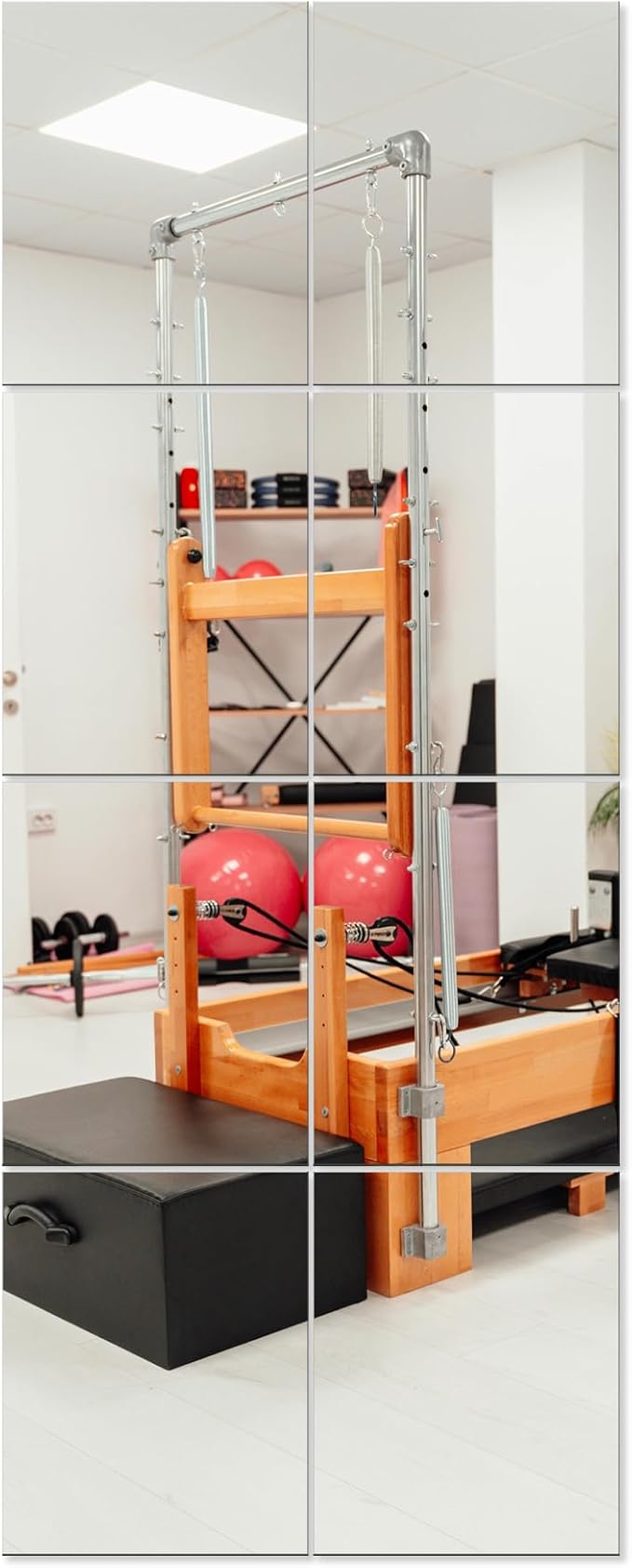 Ruomeng Full Length Wall Mirror Tiles, Gym Mirrors 12" x 15" x 8Pcs Square Wall Mounted Mirror, Frameless Mirror Tiles for Home Gym, Bedroom, Door