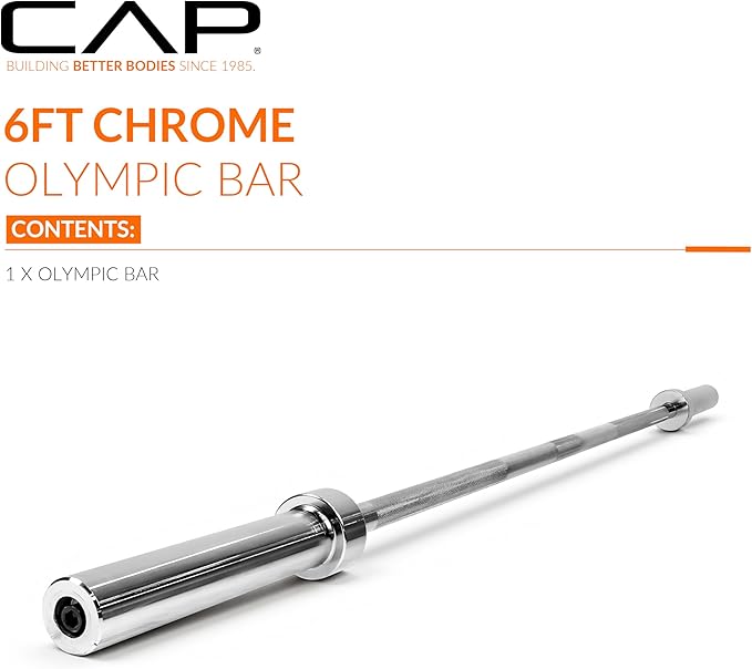 CAP Barbell 2-Inch Olympic Barbell Bars | 5 ft, 6 ft, & 7 ft | Multiple Options