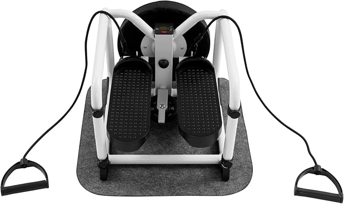 3-in-1 Twist Stepper with Resistance Bands & Mat - Stepper for Home Cardio, Multi-Function Stepper with Seat, Waist Workout at Home, Office, Black