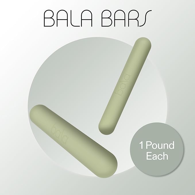 Bala Bars Dumbbell Set for Women & Men - Set of 2 Bars Designed for Walking, Strength Training, HIIT, Boxing & Aerobics - Hand Weights for Working Out at Home