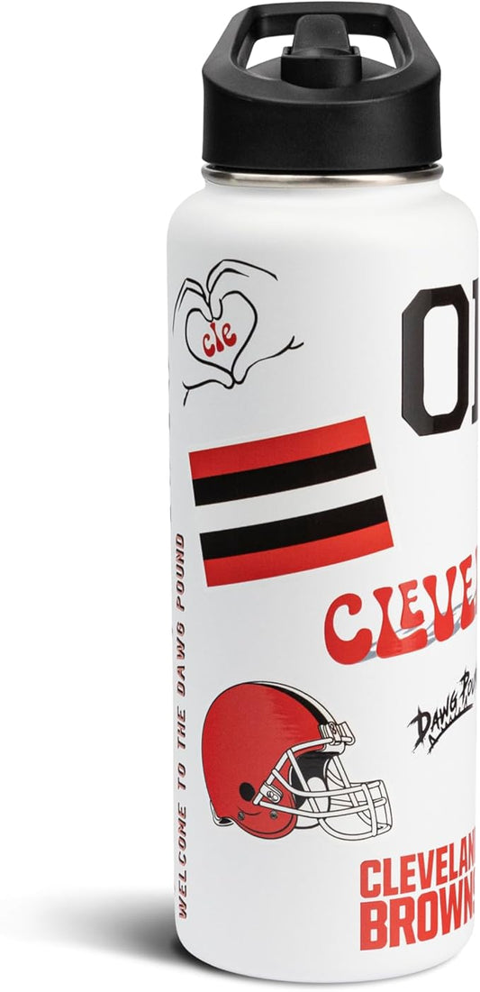 The Memory Company Officially Licensed NFL 34oz Water Bottle - Premium Stainless Steel Double-Wall Insulated, Leakproof Design