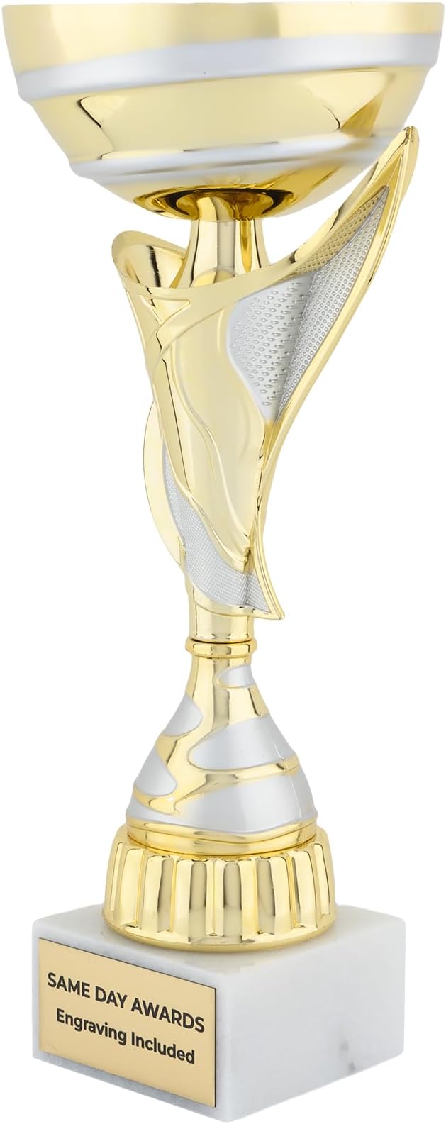 Imperial Gold Trophy Cup – Custom Engraved Award on Marble Base for Sports Corporate Recognition Volunteer Appreciation Competitions Special Achievements