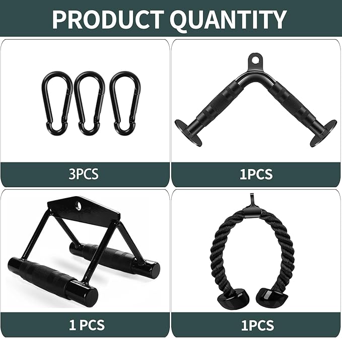 Solid Cable Machine Attachment, Cable Attachments for Gym, Gym Cable Attachments, Cable Machine Attachments Set