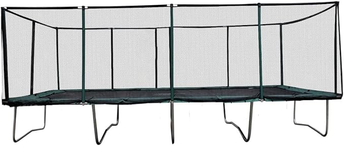 Happy Trampoline Pro Rectangle Trampoline - Heavy Duty 750lbs Jumping Capacity With Net Enclosure - Large Commercial Grade Rectangular Outdoor for Backyard Gymnastics