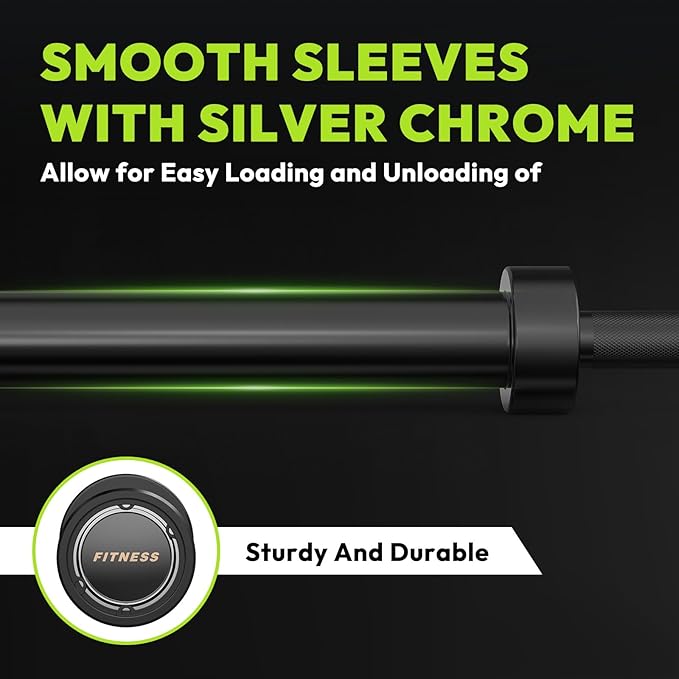 Olympic Barbell, 45lb/35lb 2-inch Weight Bar for Bench Press, 7ft/6.5ft Olympic Bar, 1000 lb/1500 lb High-Capacity, Hard Chrome, Knurled Grip, Strength Training Deadlift Weightlifting Squat