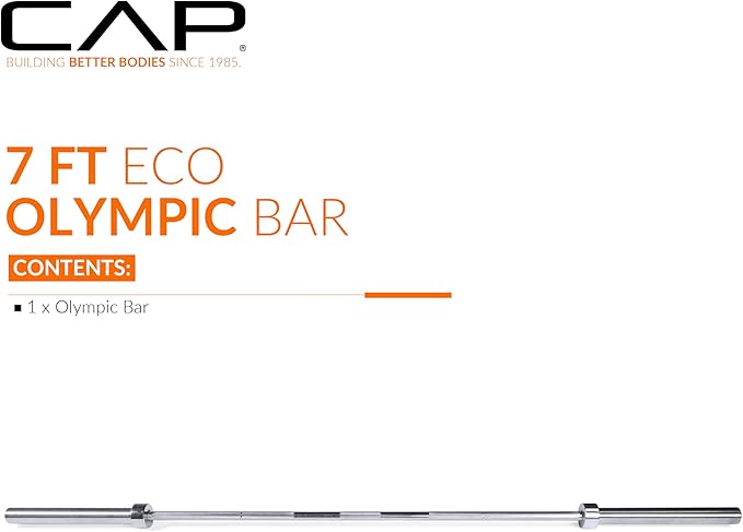 CAP Barbell 2-Inch Olympic Barbell Bars | 5 ft, 6 ft, & 7 ft | Multiple Options