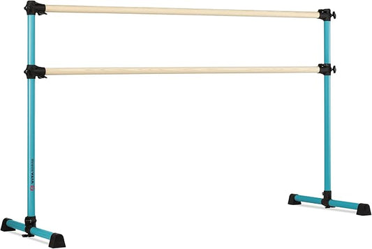 VITA Barre Portable Freestanding Double Ballet Barre, Prodigy, Wood | Adjustable Height, USA Made, Home or Gym Exercise Equipment for Kids & Adults | Dance, Fitness, Pilates