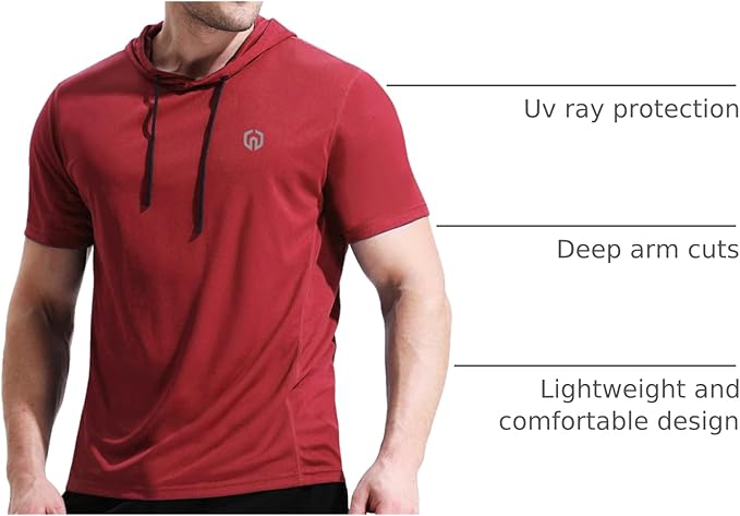 NELEUS Dry Fit Workout Athletic Muscle Tank Top Running Shirts with Hoods