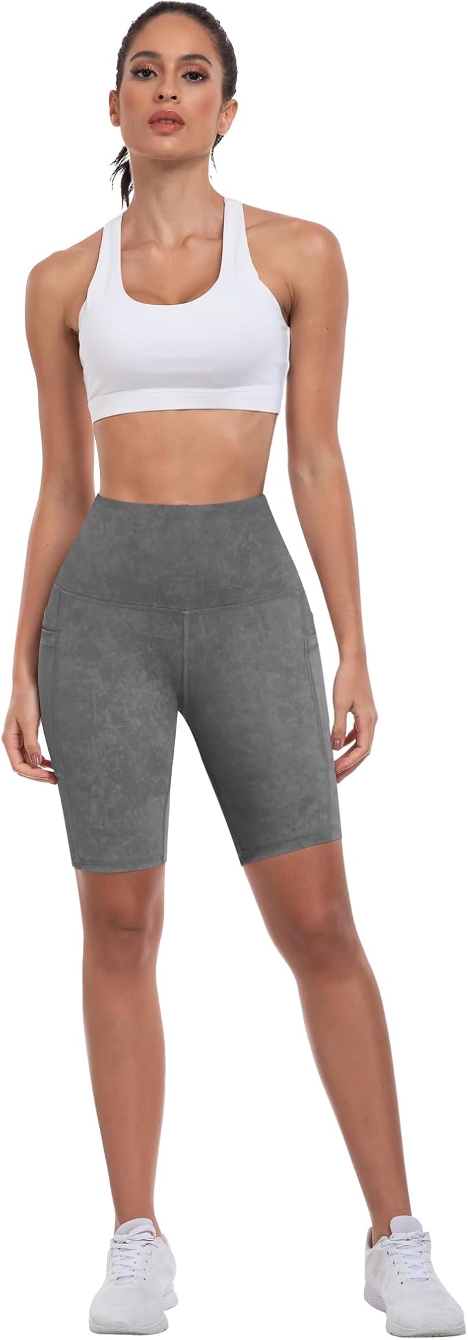 ATHVOTAR Biker Shorts Women with Pockets - 3"/5"/8" High Waisted Workout Spandex Tummy Control Gym Running Yoga Shorts
