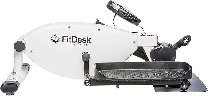 FitDesk Under Desk Bike Exercise Machine, Compact Magnetic Pedal Exerciser, Mini Elliptical, Quiet Seated Cardio Trainer for Home Office Workouts, Adjustable Resistance Bike for Desk Fitness