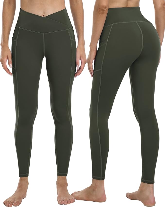 4 Pack Leggings with Pockets for Women,High Waist Tummy Control Workout Yoga Pants