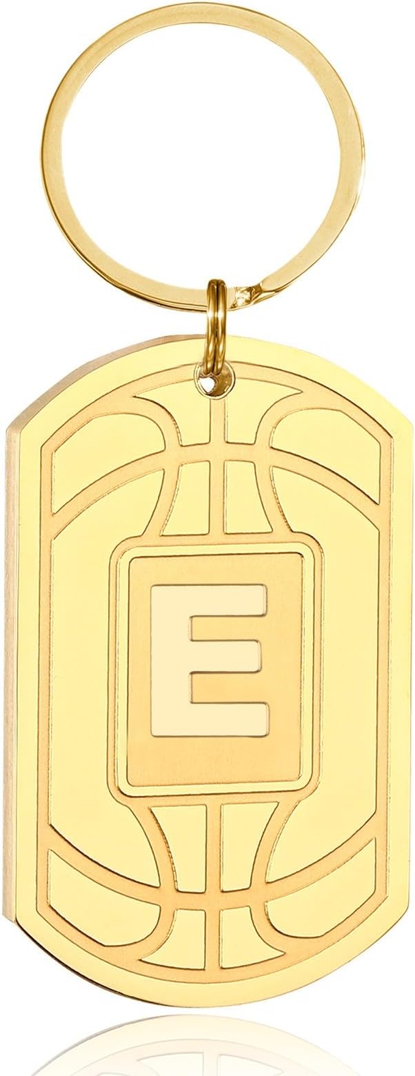 Stocking Stuffers Christmas Gift- Initial Keychain Gifts for Men,Mens Gifts Basketball Keychains for Men Dad