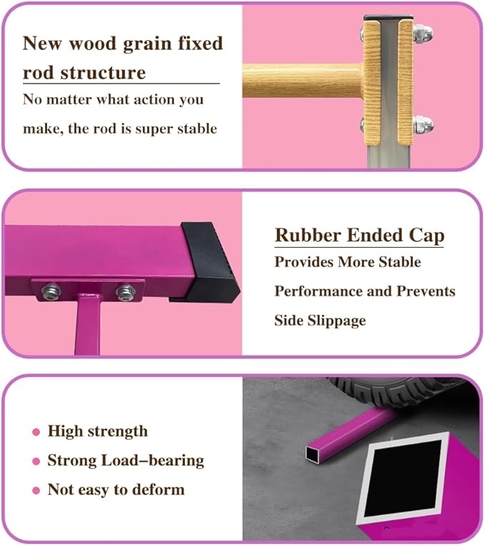 GLANT Gymnastic Kip Bar,Horizontal Bar for Kids Girls Junior,3' to 5' Adjustable Height,Home Gym Equipment,Ideal for Indoor and Home Training,1-4 Levels,300lbs Weight Capacity