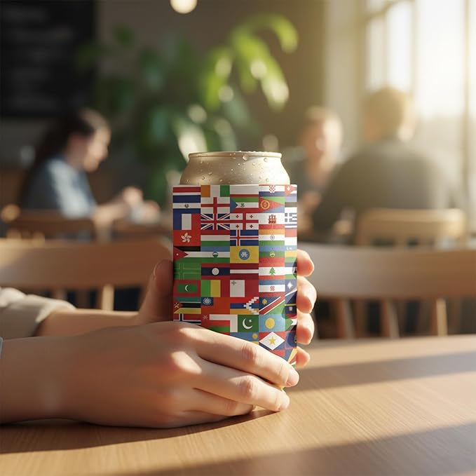 World Cup Can Cooler 2026 Soccer Football Merchandise,International Country Flags Accessories Decorations,Beer Sleeve Insulator Gifts for Soccer Fans,World Cup Watch Parties&Sports Events