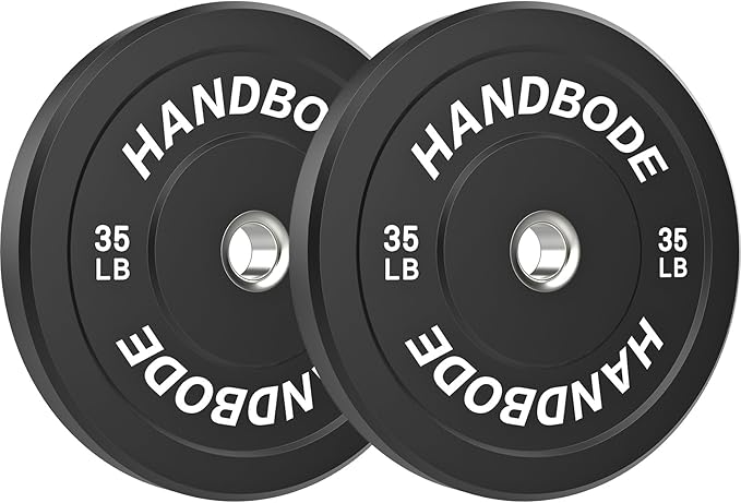 2-Inch Weight Plates High Bounce, Olympic Bumper Plate Set 45/100/160/190/260/300lb, Colored Weight Plates Set for Home Gym, Barbell Weights Rubber Strength Training Plate for Weight Lifting