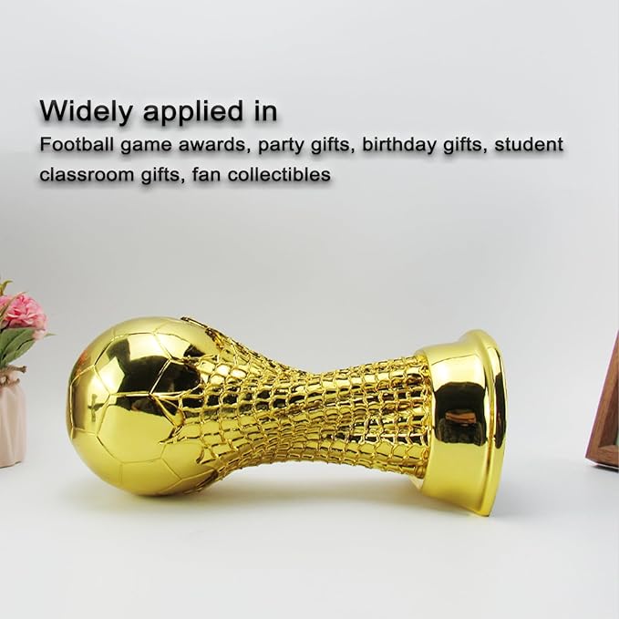 Resin Football Trophy Models, Fan Collectibles, Champions, Gold Medals MVP、 Most Valuable Player Trophy, Gift Award, Birthday Gift, Christmas Gift (11 inch)