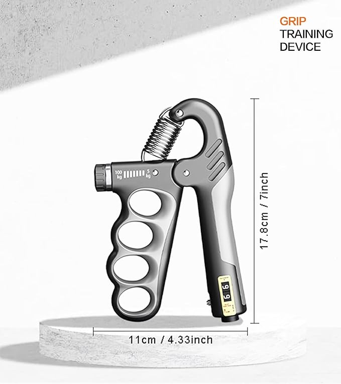 Grip Strength Trainer with Automatic Counter, Hand Grip Strengthener with Adjustable Resistance 11-220Lbs(5-100KG), Ergonomic Design Forearm Strengthener for Musicians Athletes and Injury Recovery
