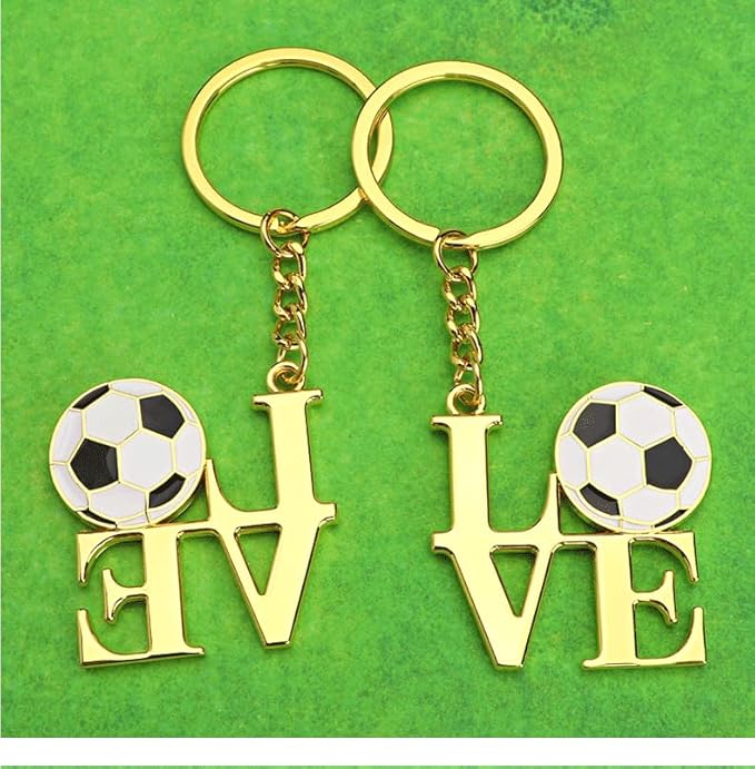 Soccer Keychain, I Love Football Key Chain, Soccer Keychains for Boys Soccer Lovers Fans, Soccer Coach Gifts